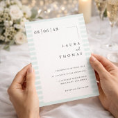 Minimal Wedding Invitation Card with Stripe Border 招待状