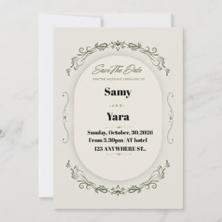Minimal Wedding Invitation Template | Classic Scri シーズンカード