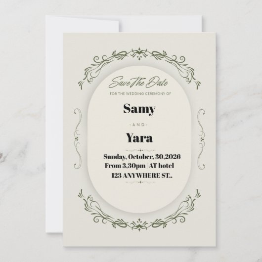 Minimal Wedding Invitation Template | Classic Scri シーズンカード (正面)