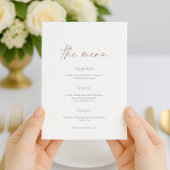 Minimal Wedding Reception Menu Card 招待状