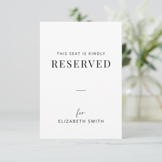 Minimal Wedding Reserved Seating Tag (スタンド正面)