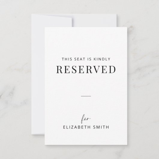 Minimal Wedding Reserved Seating Tag (裏面)