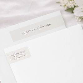 Minimal Wedding Return Address Labels & Belly Band ラップアラウンドラベル