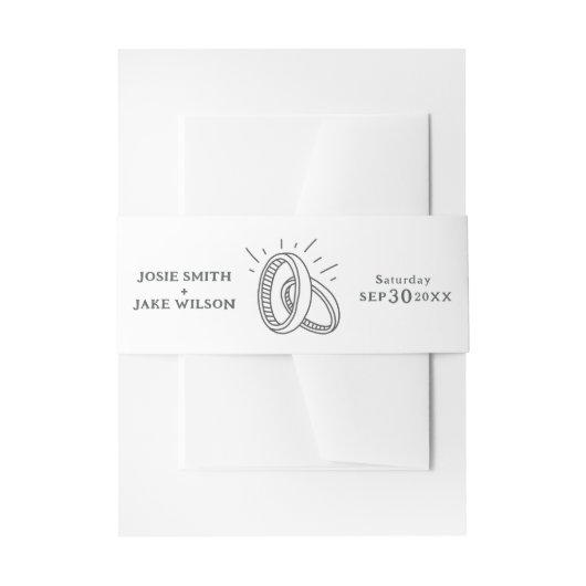 Minimal Wedding Rings 招待状ベリーバンド (正面例)