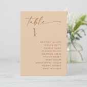 Minimal Wedding Seating Chart in Warm Peach Sand 招待状 (スタンド正面)