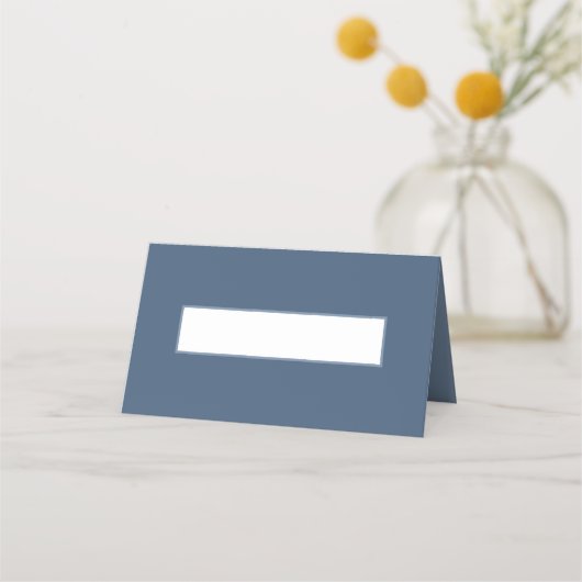 Minimal Wedding slate blue modern blank place card プレイスカード (正面)