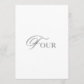 Minimal Wedding Table Number Four Sign  招待状 (正面)