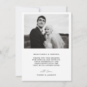 Minimal Wedding Thank You Photo Stack Card  セーブザデート (裏面)
