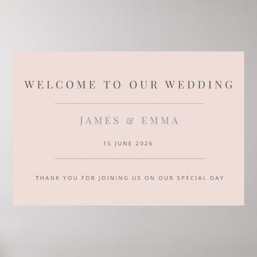 Minimal Wedding Warm Blush ポスター (正面)