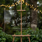 Minimal Wedding Welcome Modern Script Horizontal アクリルサイン