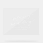 Minimal Wedding Welcome Modern Script Horizontal アクリルサイン (正面)