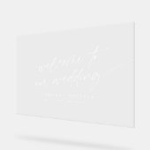 Minimal Wedding Welcome Modern Script Horizontal アクリルサイン (傾斜)