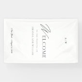 Minimal Wedding Welcome Sign with Script Font 横断幕 (横)