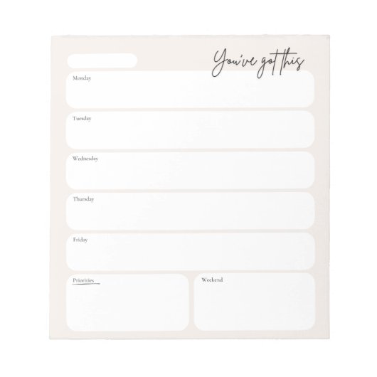 Minimal Weekly Planner Notepad ノートパッド (正面)