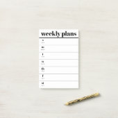 Minimal Weekly Planner Sticky Notes Pad ポストイット (デスク上)