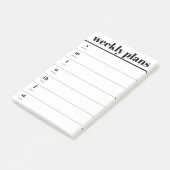 Minimal Weekly Planner Sticky Notes Pad ポストイット (アングル)