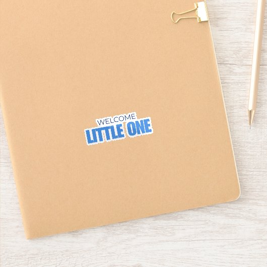 Minimal Welcome Little One Baby Boy Shower Sticker シール (ノートブック)
