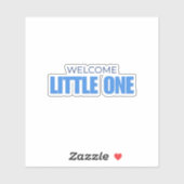 Minimal Welcome Little One Baby Boy Shower Sticker シール (シート)
