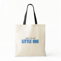 Minimal Welcome Little One Baby Boy Tote Bag