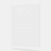 Minimal Welcome Unplugged Wedding Ceremony Clear アクリルサイン (傾斜)