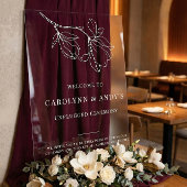 Minimal Welcome Unplugged Wedding Ceremony Clear アクリルサイン