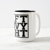 Minimal White Aesthetic Abstract ツートーンマグカップ (正面右)