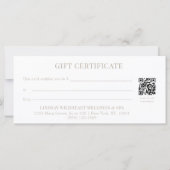Minimal White Botanical QR Code Gift Certificates (裏面)