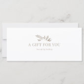 Minimal White Botanical QR Code Gift Certificates (正面)