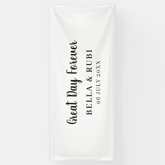 Minimal White | Clean Simple Wedding Design 横断幕 (縦)