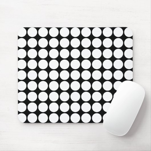 Minimal White Dots on Solid Black Background マウスパッド (マウス)