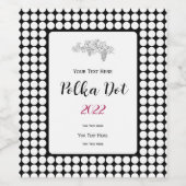 Minimal White Dots on Solid Black Background ワインラベル (シングルラベル)