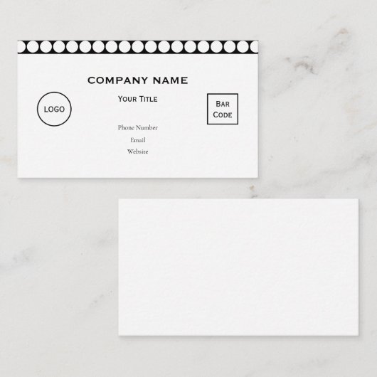 Minimal White Dots on Solid Black Background 名刺 (正面/裏面)