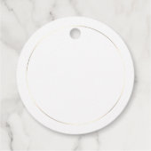 Minimal White Gold Navy Script Elegant Gold Frame  フェイバータグ (裏面)
