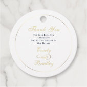 Minimal White Gold Navy Script Elegant Gold Frame  フェイバータグ (正面)