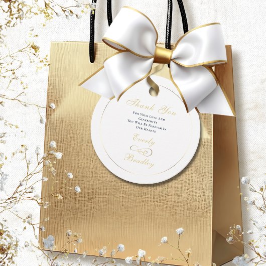 Minimal White Gold Navy Script Elegant Gold Frame  フェイバータグ