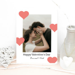 Minimal White Heart Valentine Photo Moment シーズンカード