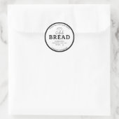 Minimal White Logo Bakery Sourdough Bread Sticker ラウンドシール (バッグ)