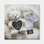 Minimal white Neutral Pregnancy announcement gift マグネット (正面)