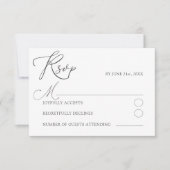 Minimal White RSVP Typography Wedding (正面)