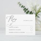 Minimal White RSVP Typography Wedding (スタンド正面)