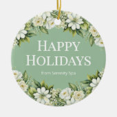 Minimal White & Sage Spa Ornament セラミックオーナメント (正面)