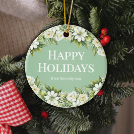 Minimal White & Sage Spa Ornament セラミックオーナメント