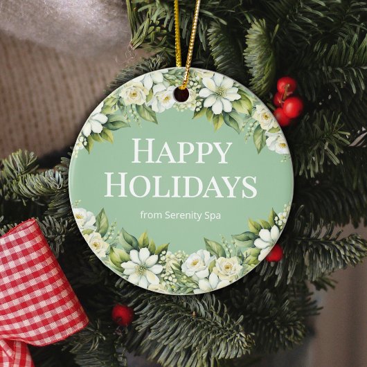 Minimal White & Sage Spa Ornament セラミックオーナメント