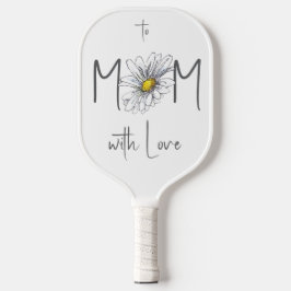Minimal White Watercolor Daisy Mom Mothers Day  ピックルボールラケット