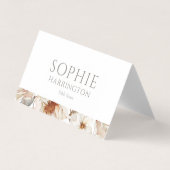 Minimal White Wedding Place Card  (正面)