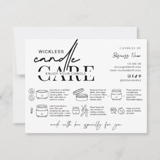 Minimal Wickless Candle Safety Instructions Guide サンキューカード