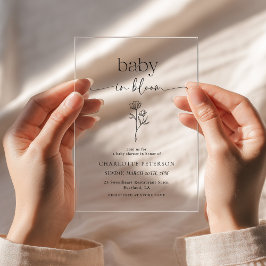 Minimal Wildflower Baby Shower Invitation アクリル招待状