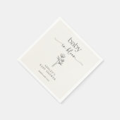 Minimal Wildflower Baby Shower Invitation スタンダードカクテルナプキン (角)