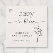 Minimal Wildflower Baby Shower Invitation フェイバータグ (正面)