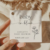 Minimal Wildflower Baby Shower Invitation フェイバータグ